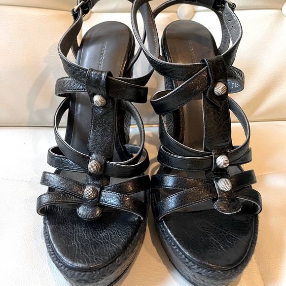 Balenciaga espadrille wedges in grey/black - size 39 (like new, barely worn) - Picture 1 of 5